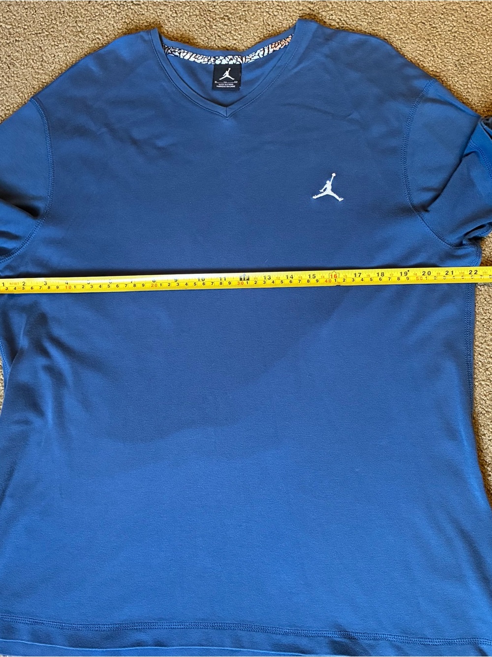 Jordan Tshirt Mens XL Blue Jumpman Logo Vneck Athletic Gym Basketball Tee - Picture 5 of 12